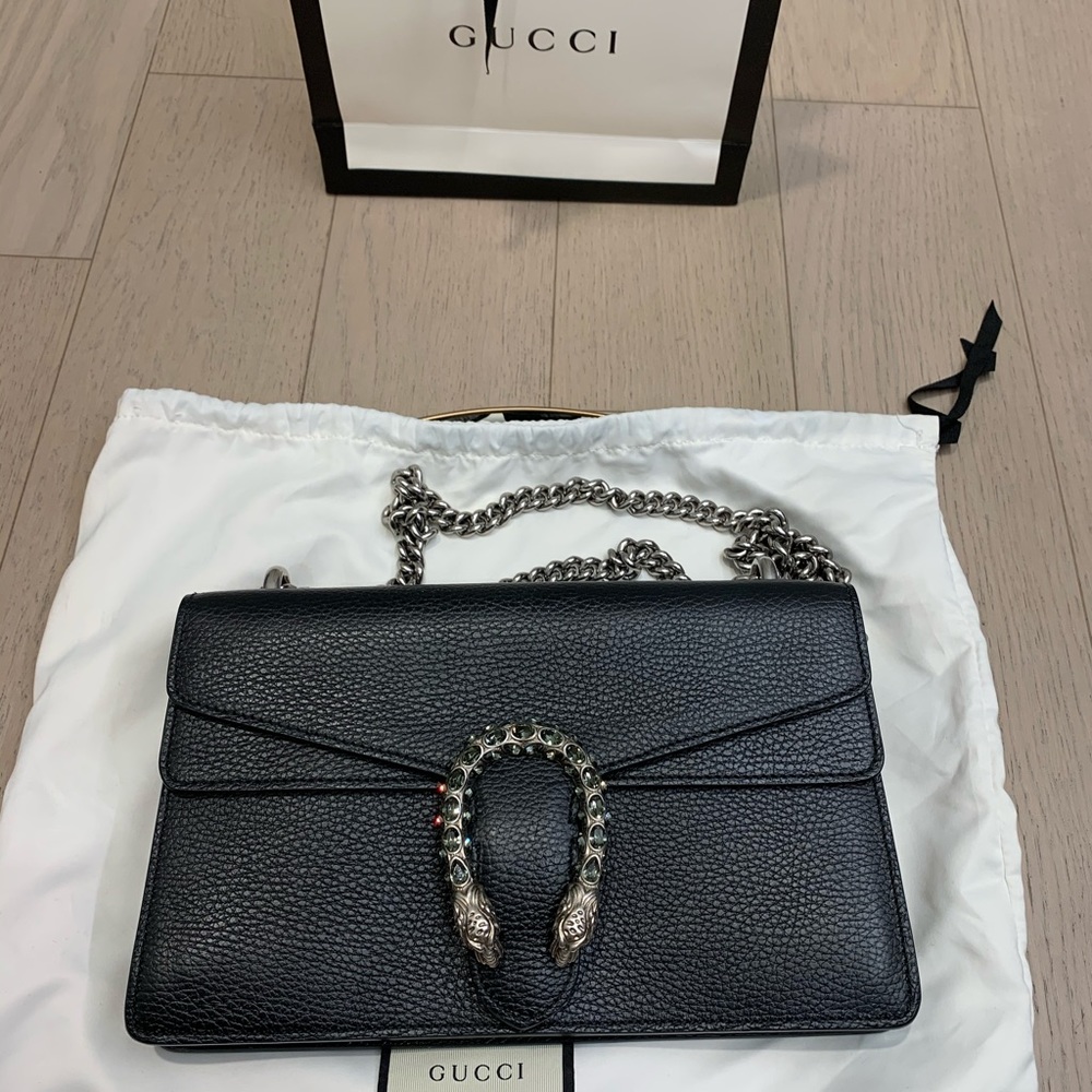 Black Gucci Dionysus Leather shoulder bag
